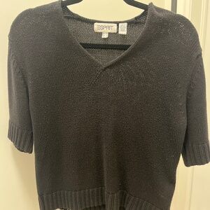 Esprit short sleeve black sweater size medium